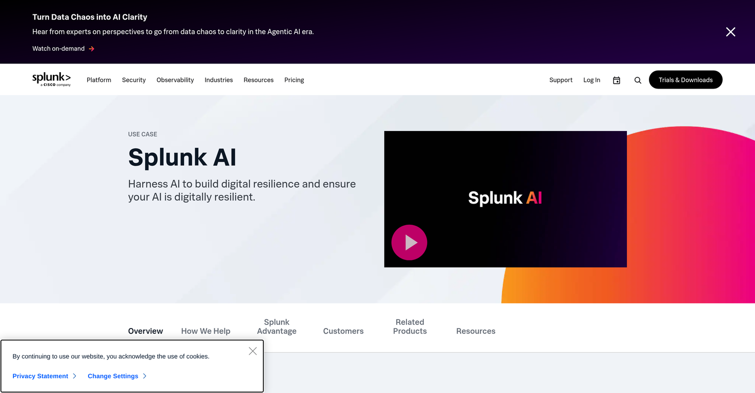 Splunk AI website