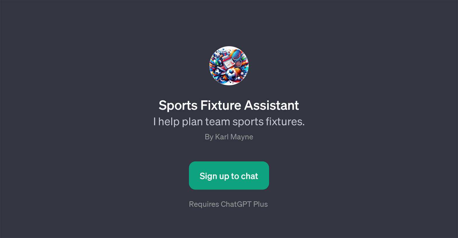 Sports Fixture Assistant website