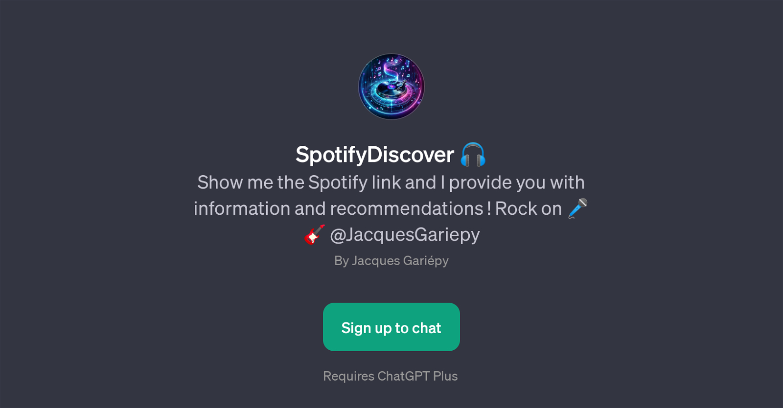 SpotifyDiscover website
