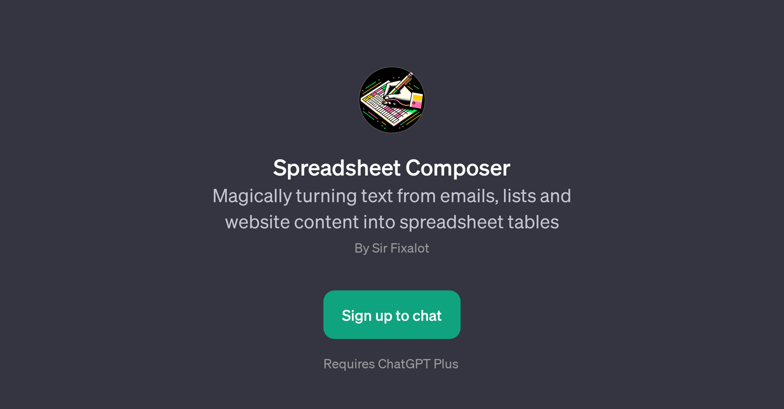 Spreadsheet Composer website