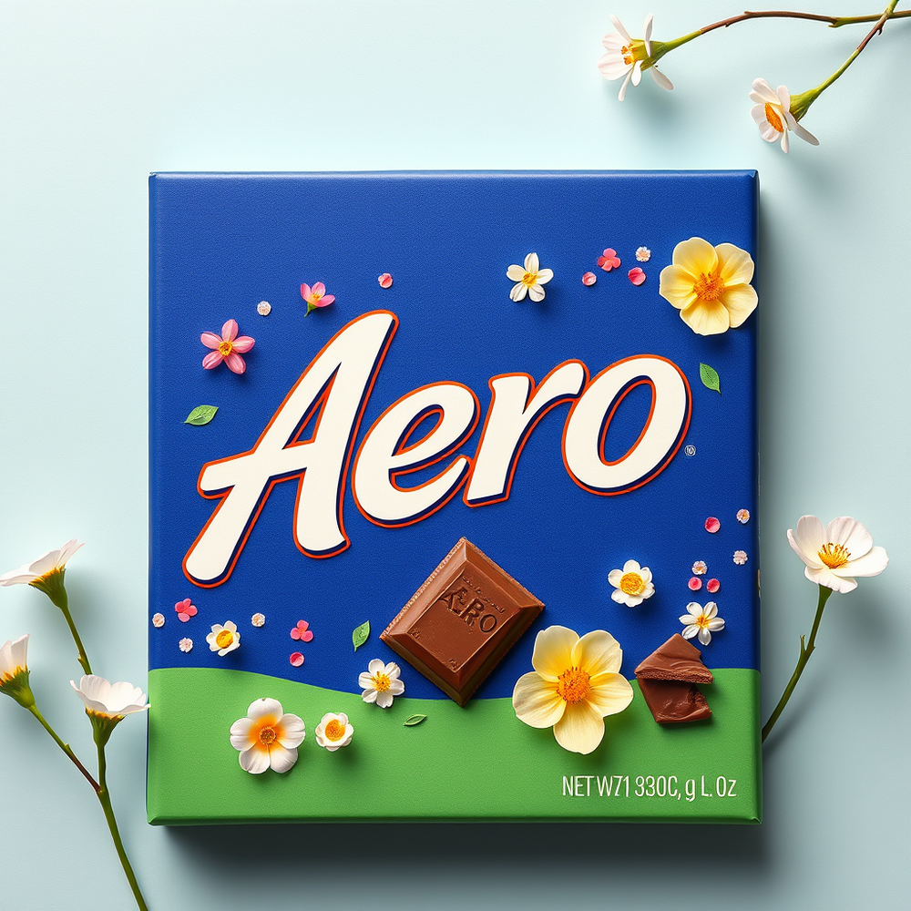 Spring product and packaging design for Aero chocolate bubbles website