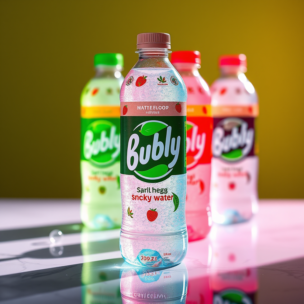 Spring product and packaging design for Bubly sparkling  water drink website