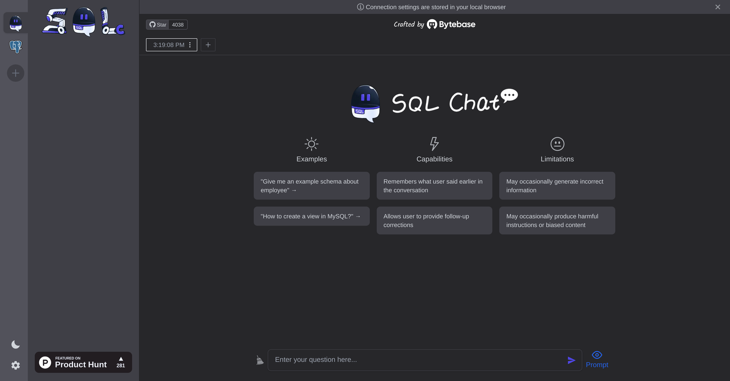 SQL Chat website