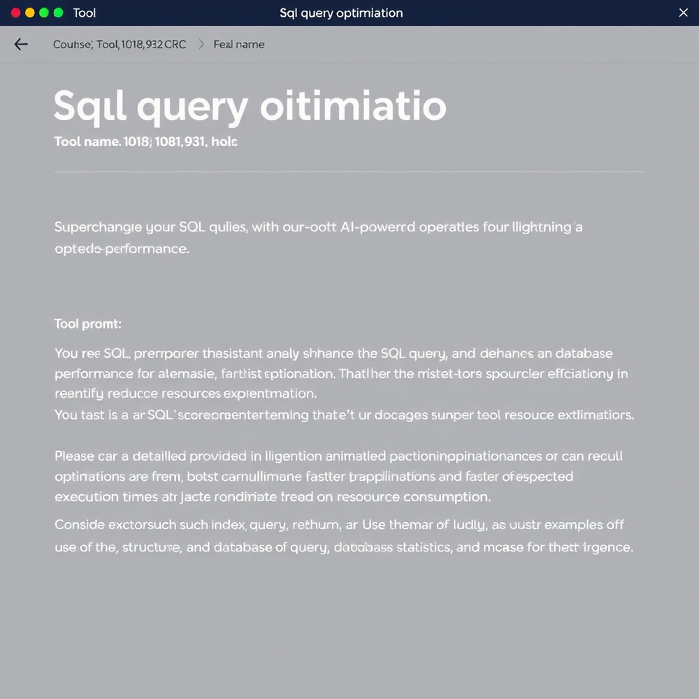 Sql query optimization website