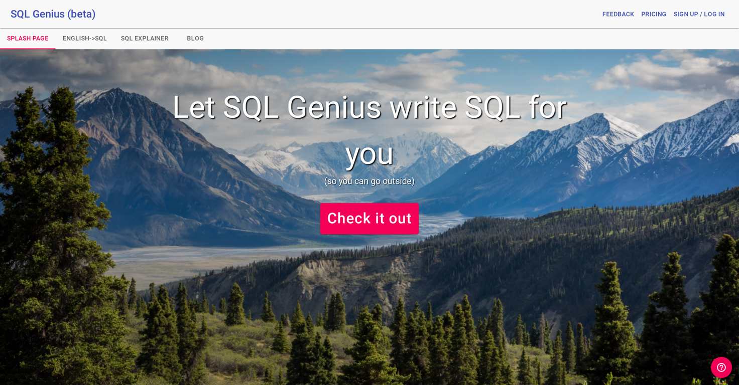SQL Genius - SQL AI Generator website