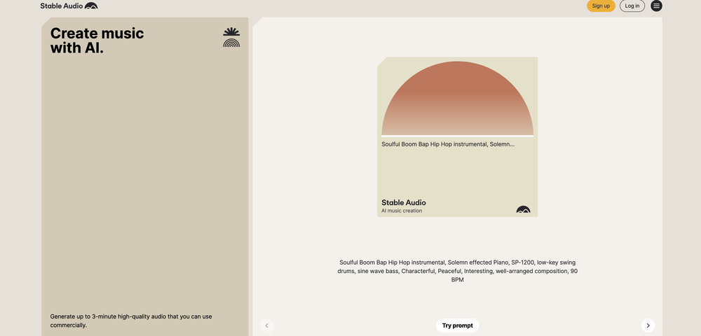 Stable Audio website