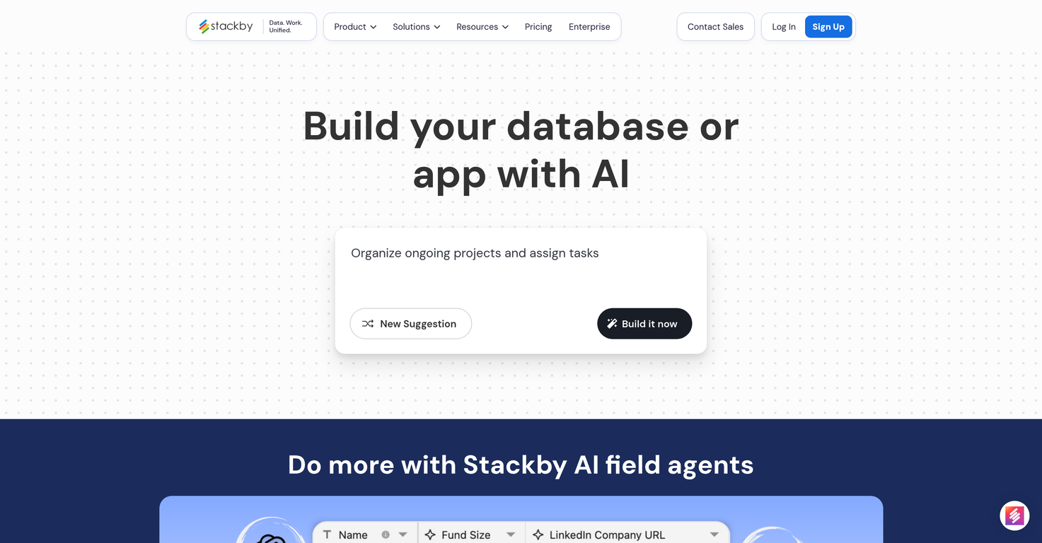 Stackby AI website
