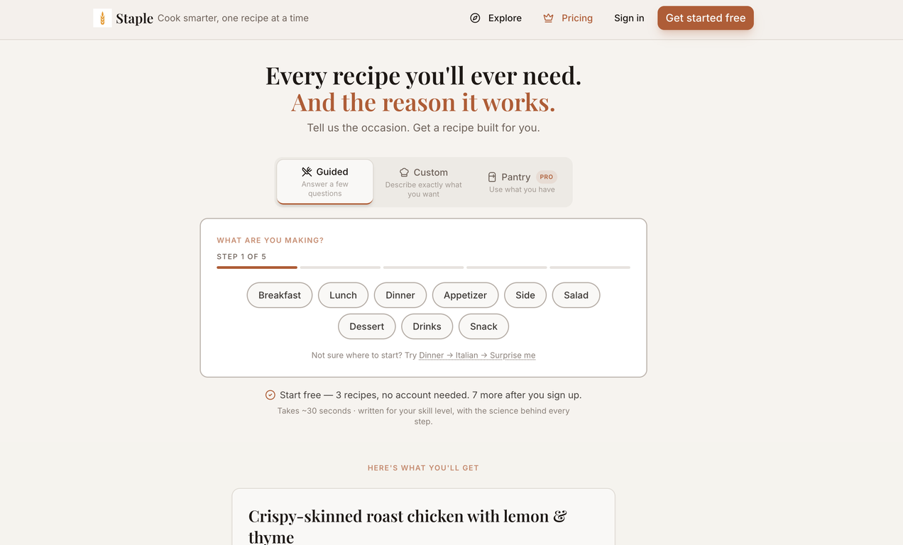 Staple website