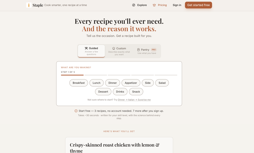 Staple website