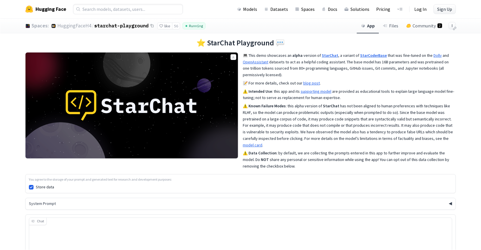StarChat website