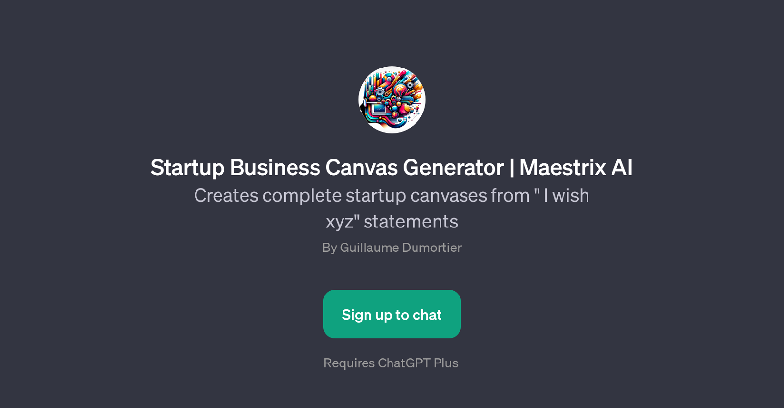 Startup Business Canvas Generator website