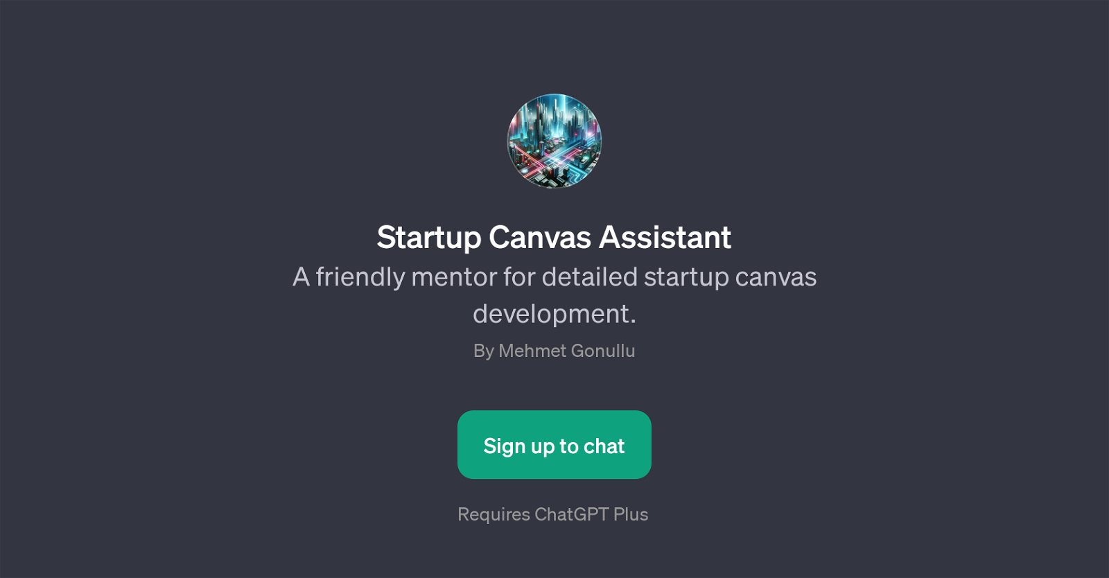 Startup Canvas Assistant website