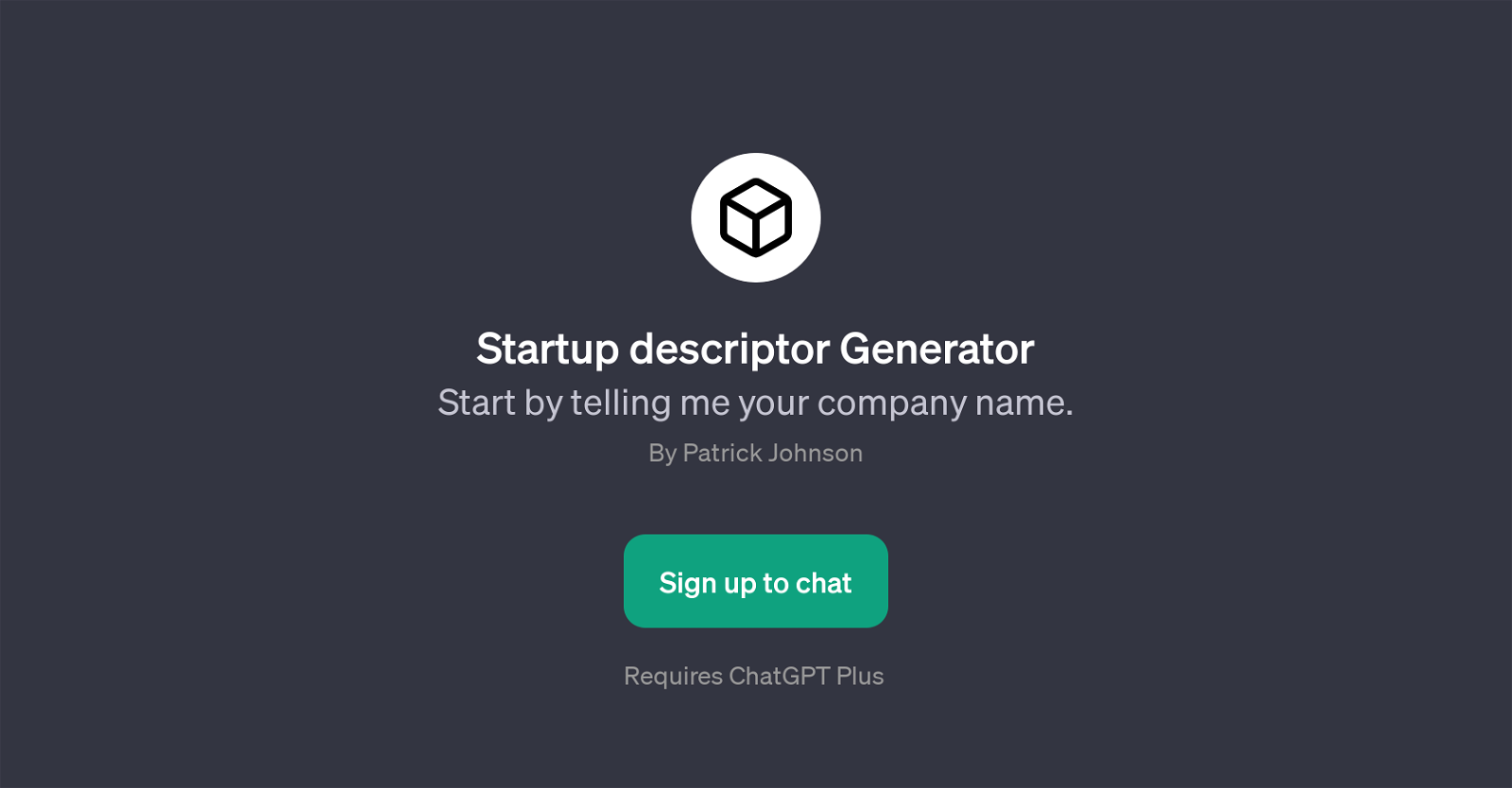 Startup Descriptor Generator website