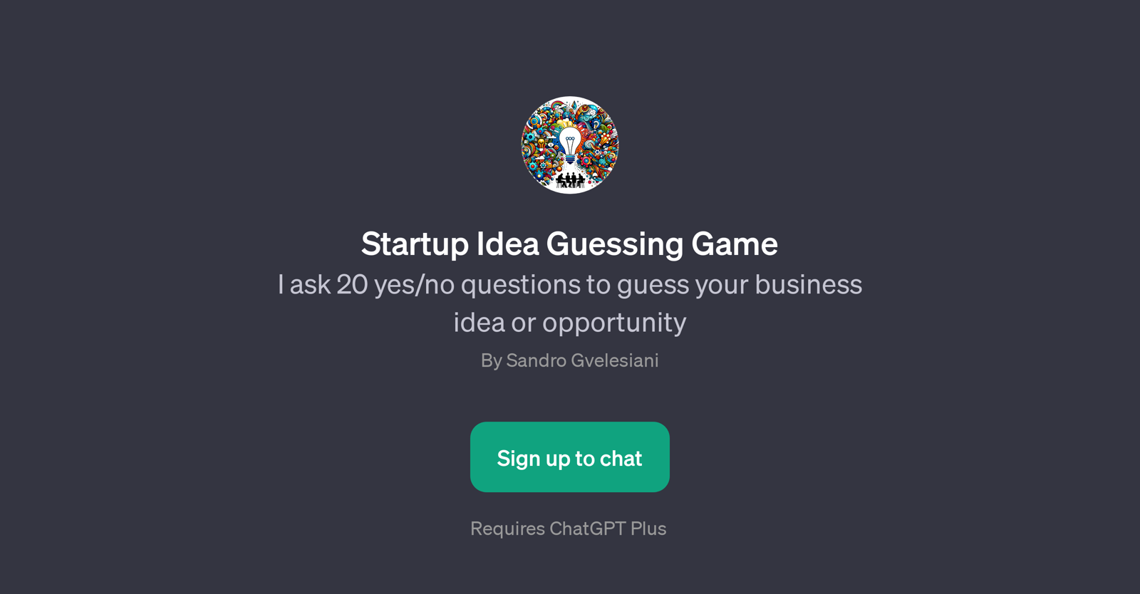 Startup Idea Guessing Game website