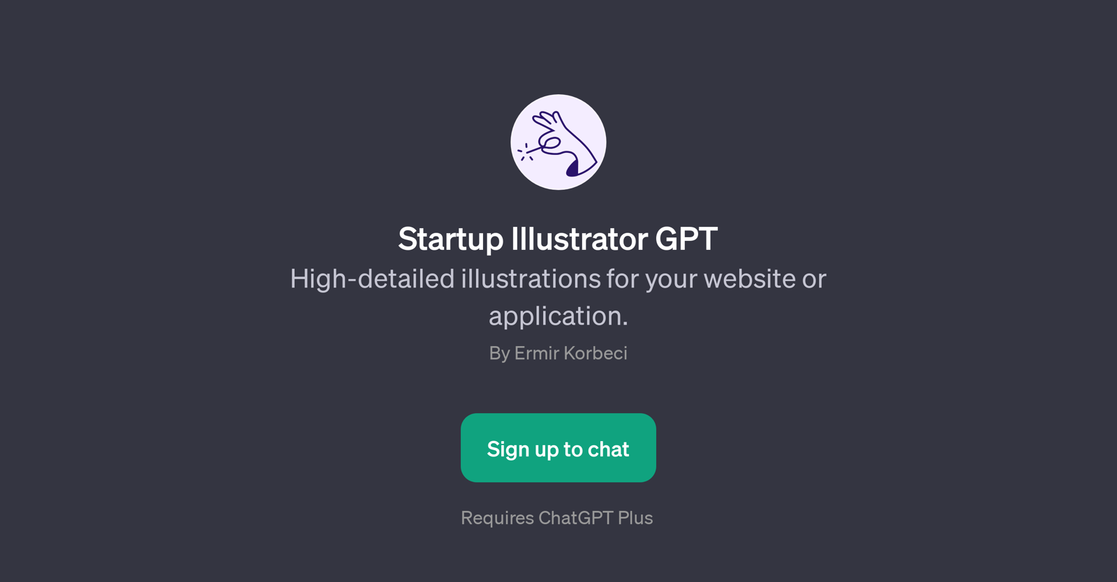 Startup Illustrator GPT website