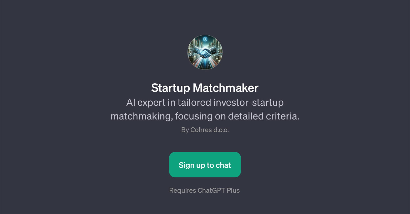 Startup Matchmaker website