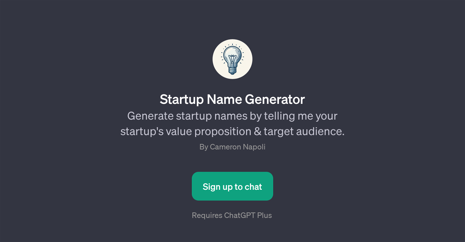 Startup Name Generator GPT website