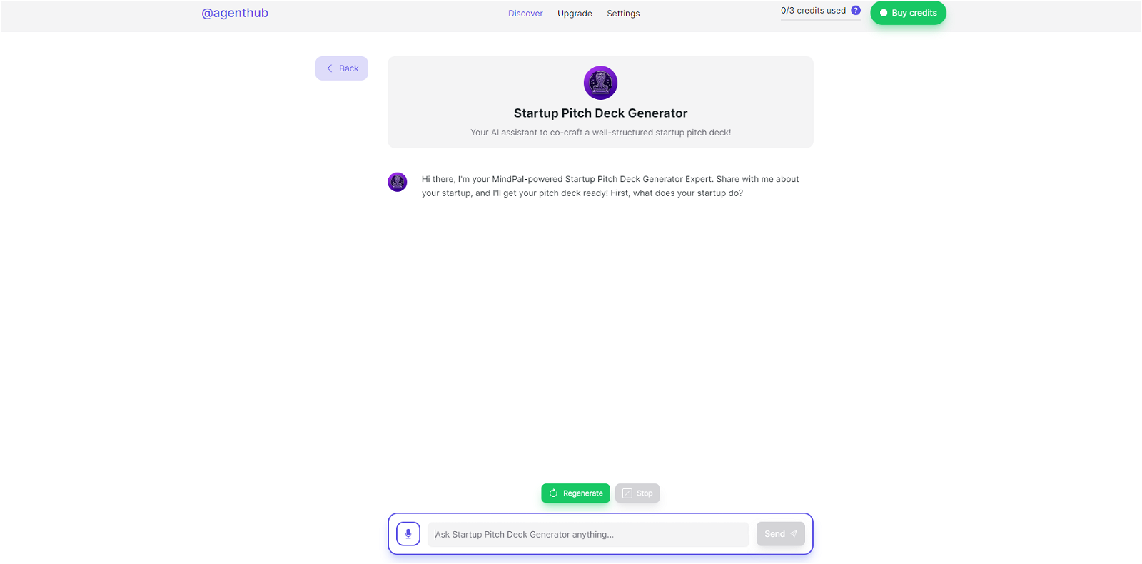 Startup Pitch Deck Generator website