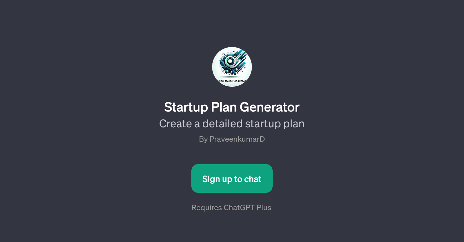 Startup Plan Generator website