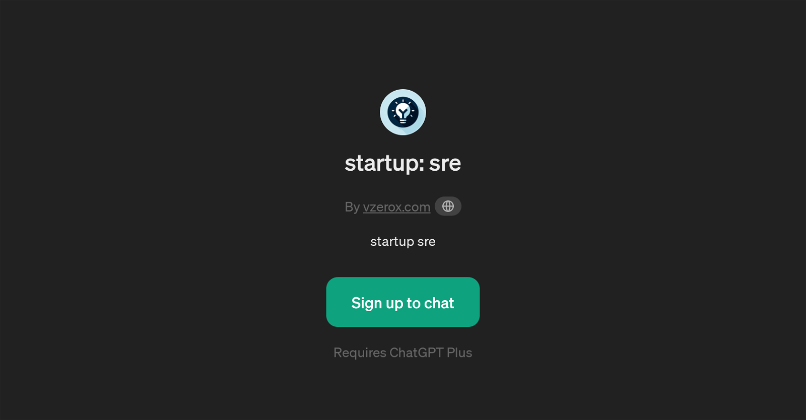 startup: sre website
