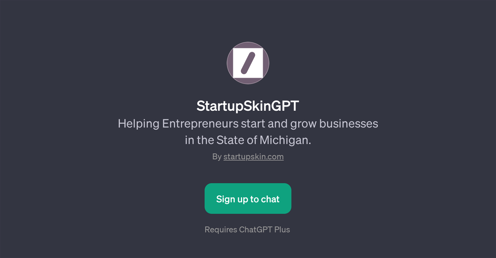 StartupSkinGPT website