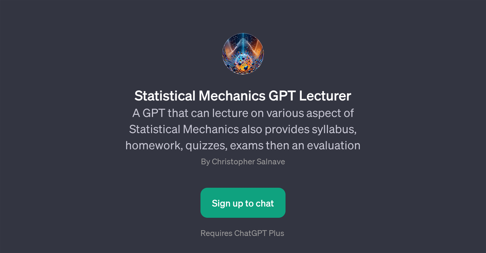 Statistical Mechanics GPT Lecturer website