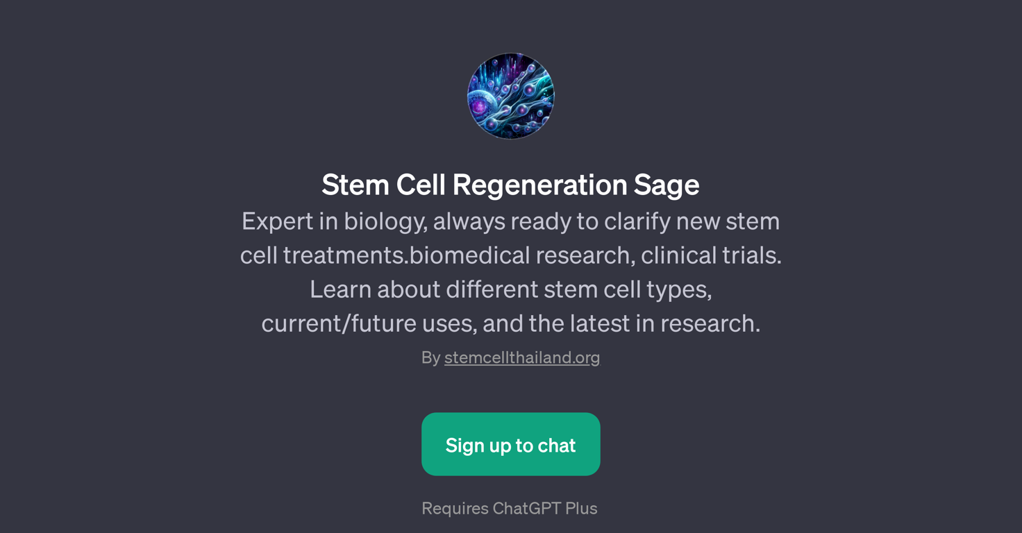 Stem Cell Regeneration Sage website