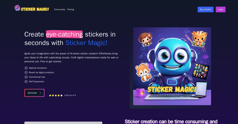 Sticker Magic website