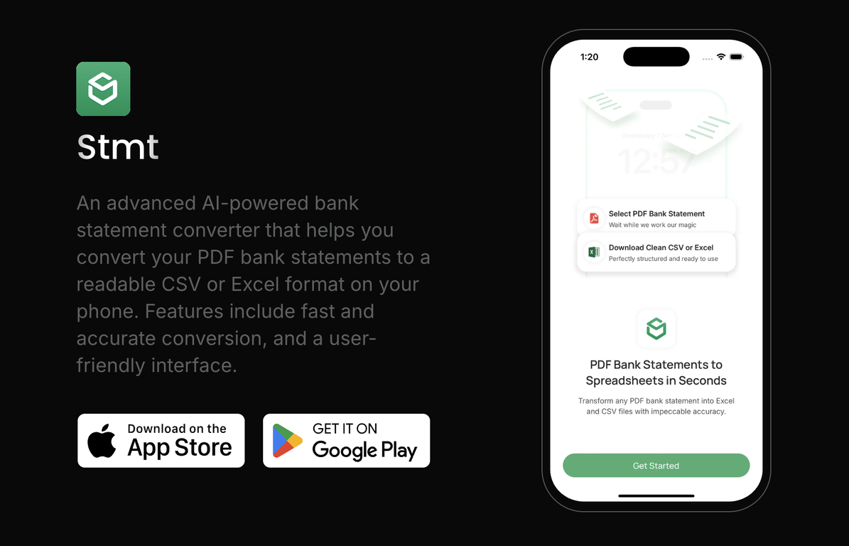 Stmt: Bank Statement Converter website