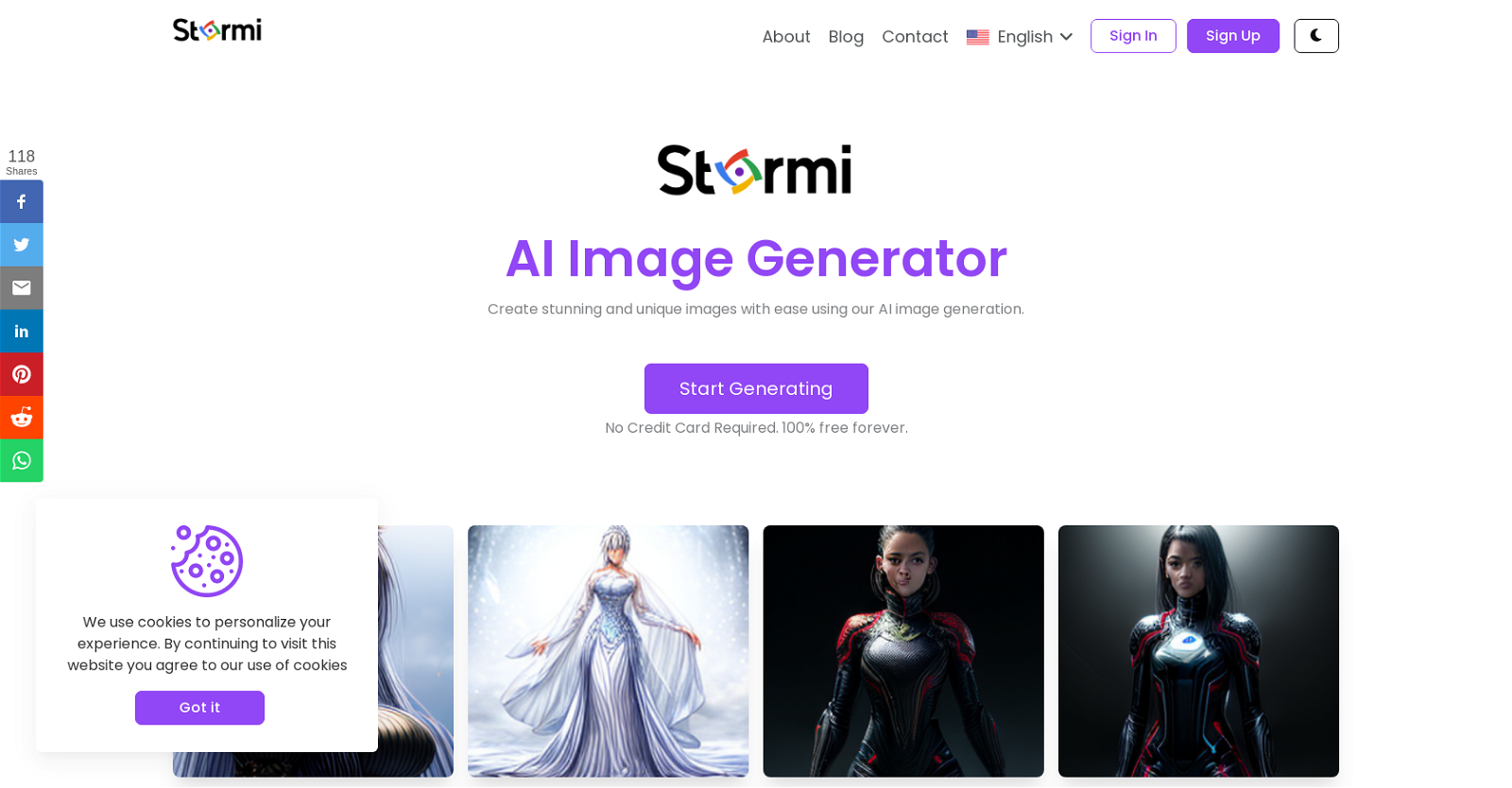 Stormi AI website