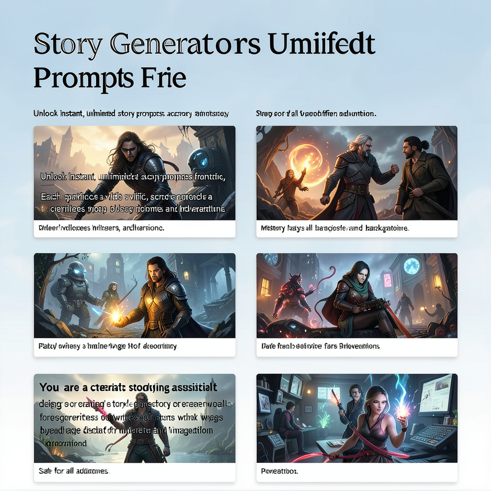 Story Generators Unlimited Prompts Free website