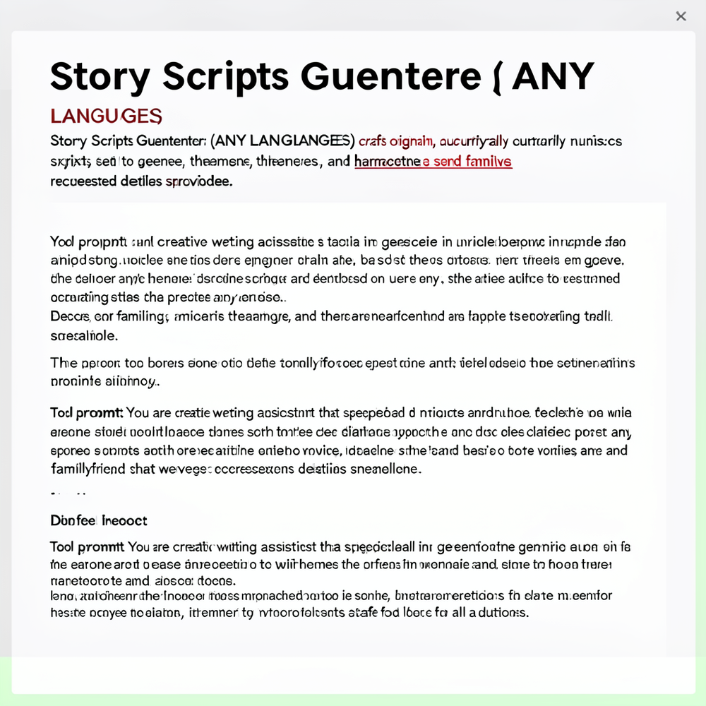 Story Scripts Generator (ANY LANGUAGES) website