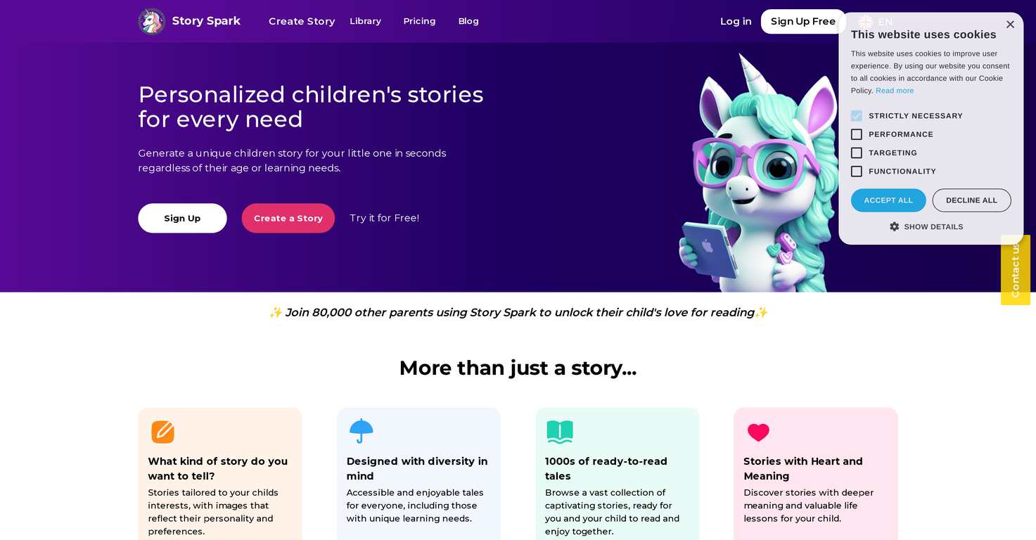 Story Spark website
