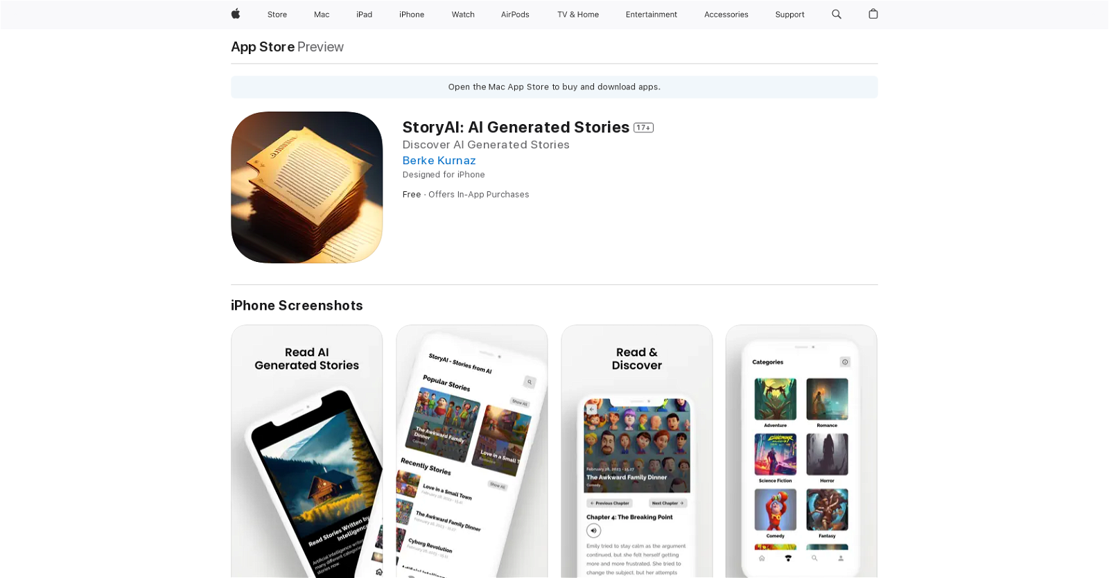 StoryAI website