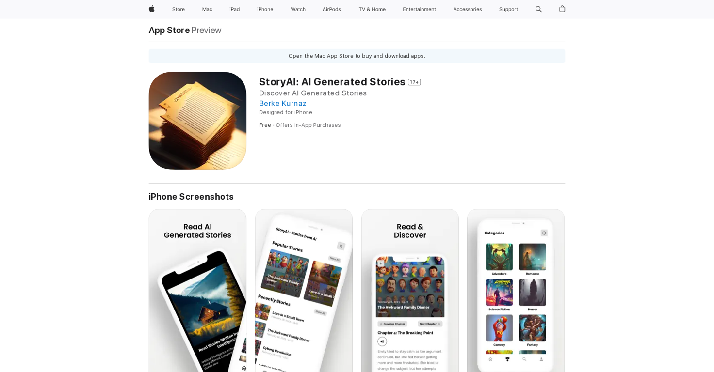 StoryAI website