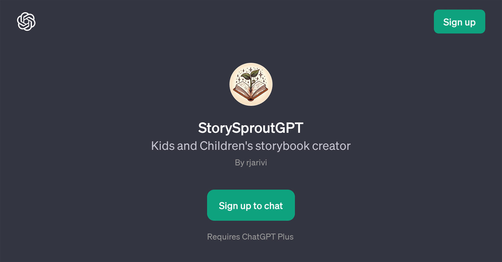 StorySproutGPT website