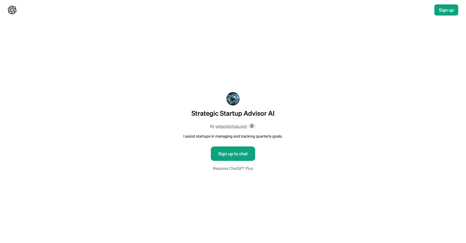 Strategic Startup Advisor AI website