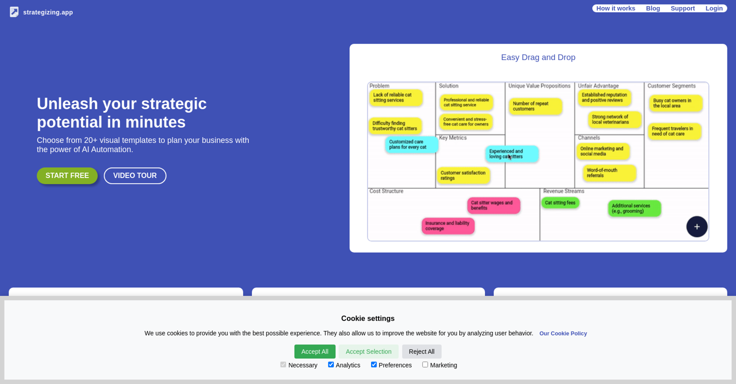 Strategizing App website