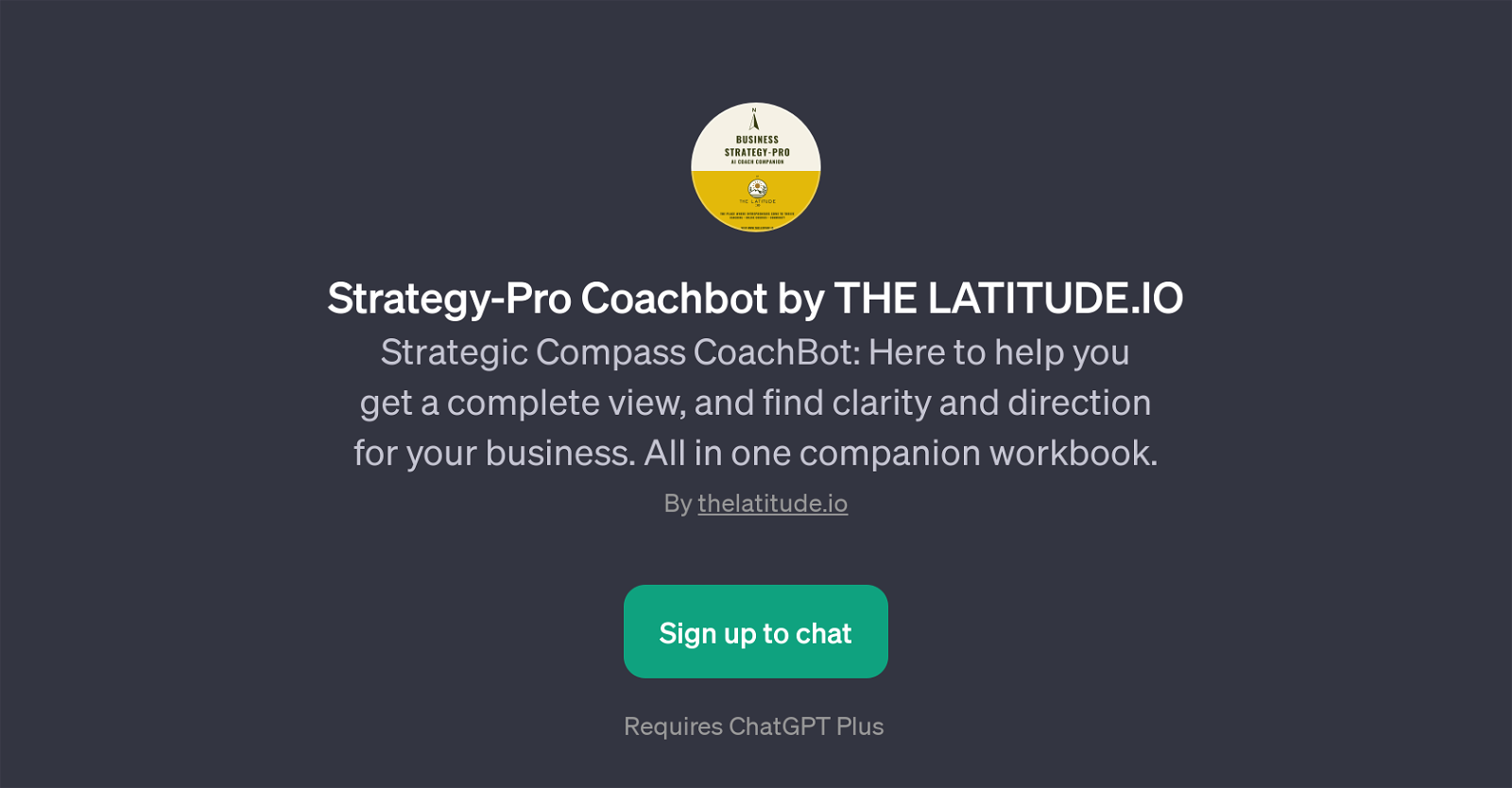 Strategy-Pro Coachbot by THE LATITUDE.IO website
