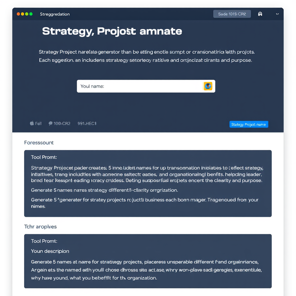 The Turbochargers Strategy Project Name Generator website
