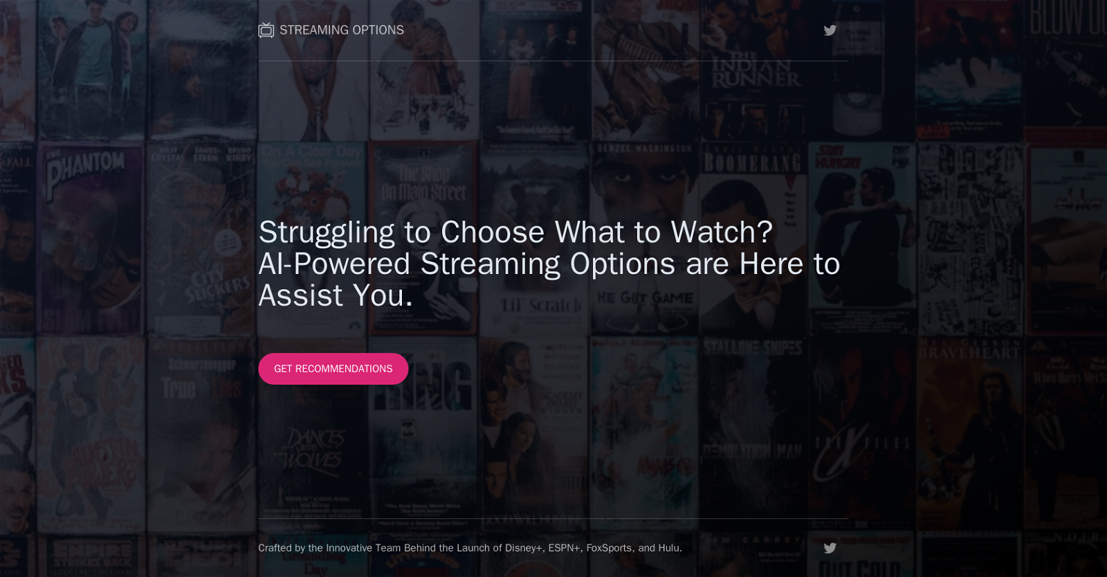 Streaming Options website