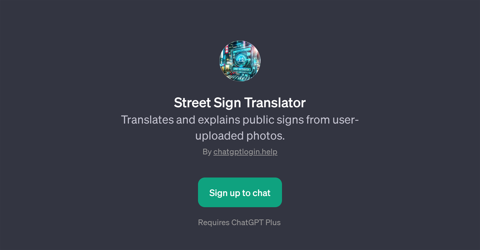 Street Sign Translator website