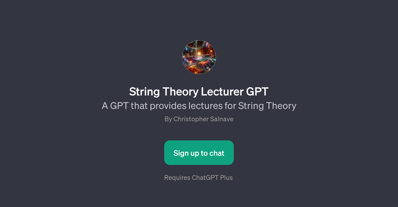 String Theory Lecturer GPT website