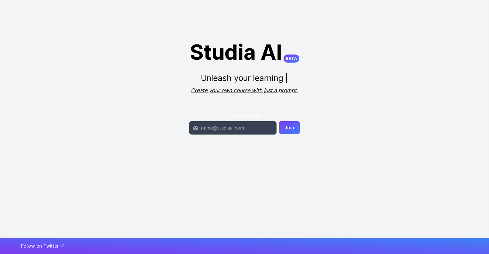 Studia AI website