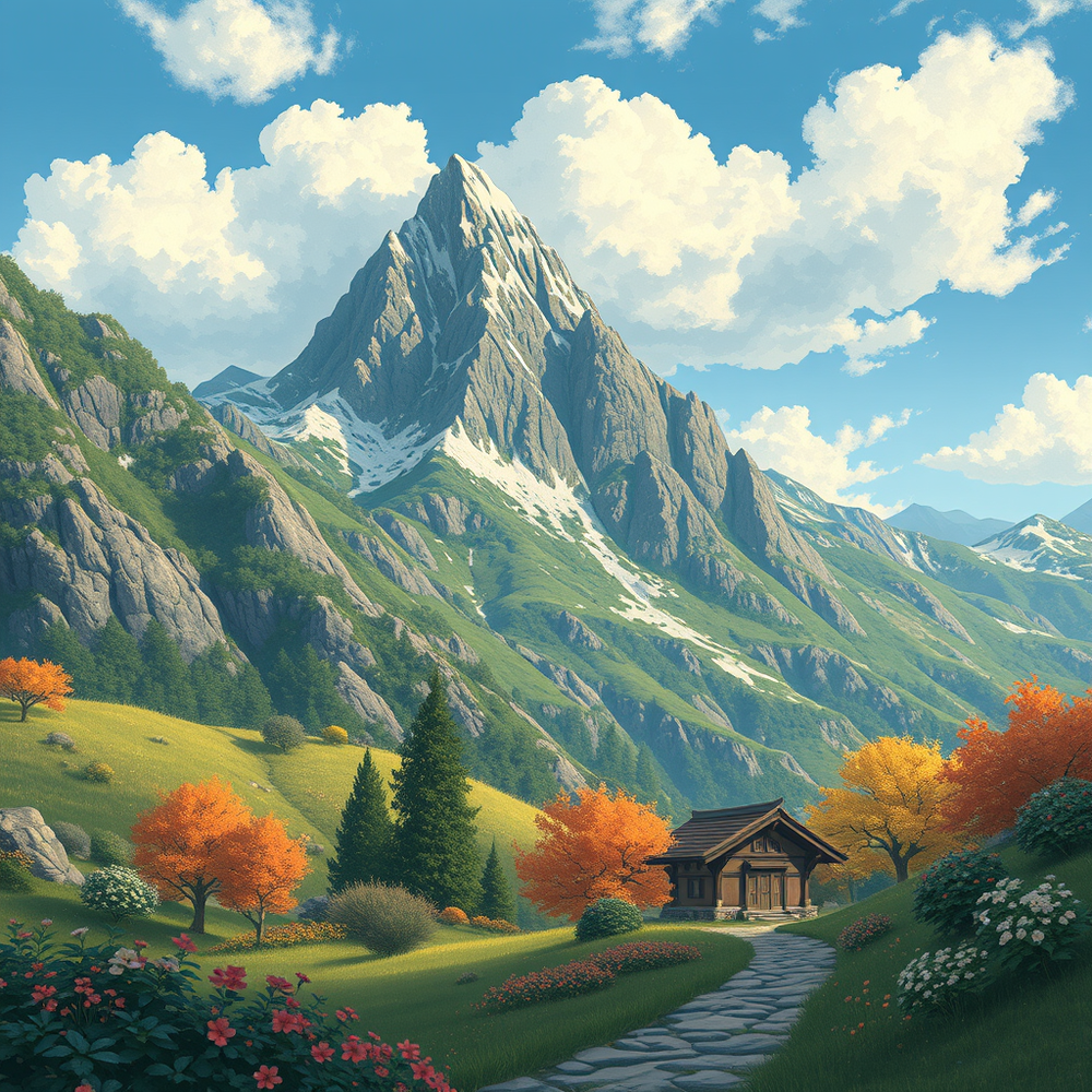 Studio Ghibli’s {{Hand-Painted true pastoral style}} art generator website