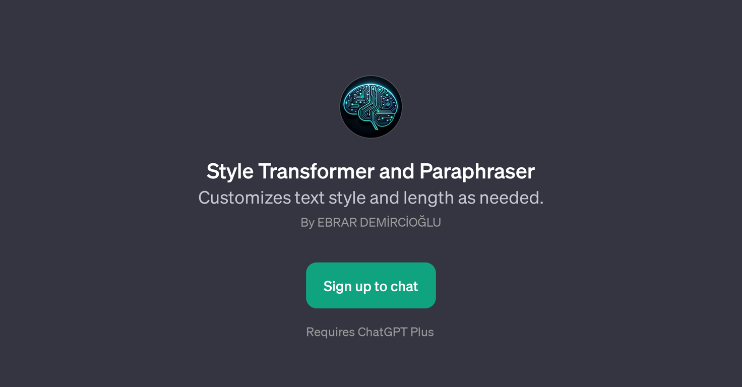 Style Transformer and Paraphraser GPT website