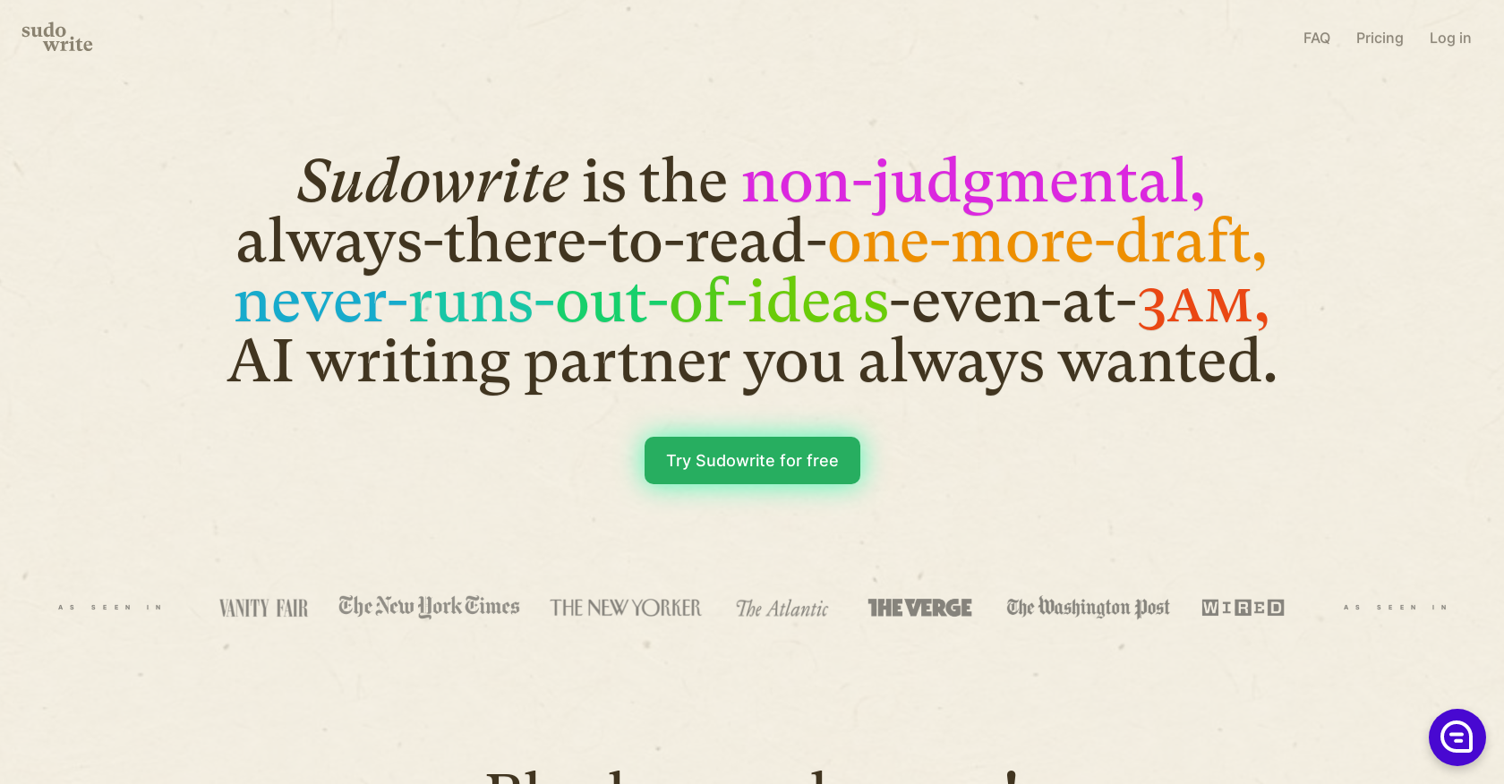 Sudowrite website