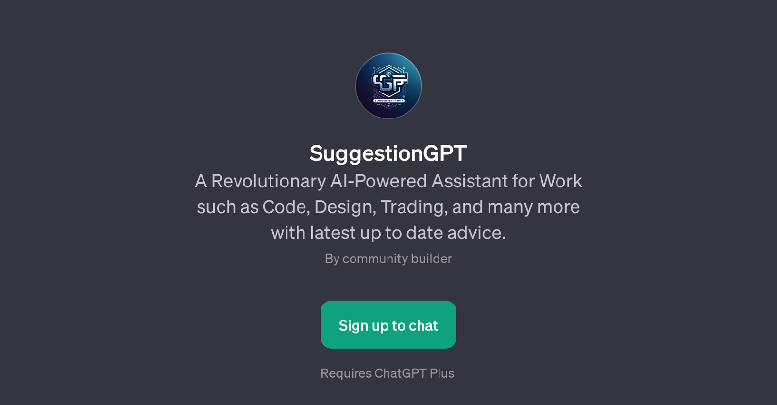 SuggestionGPT website