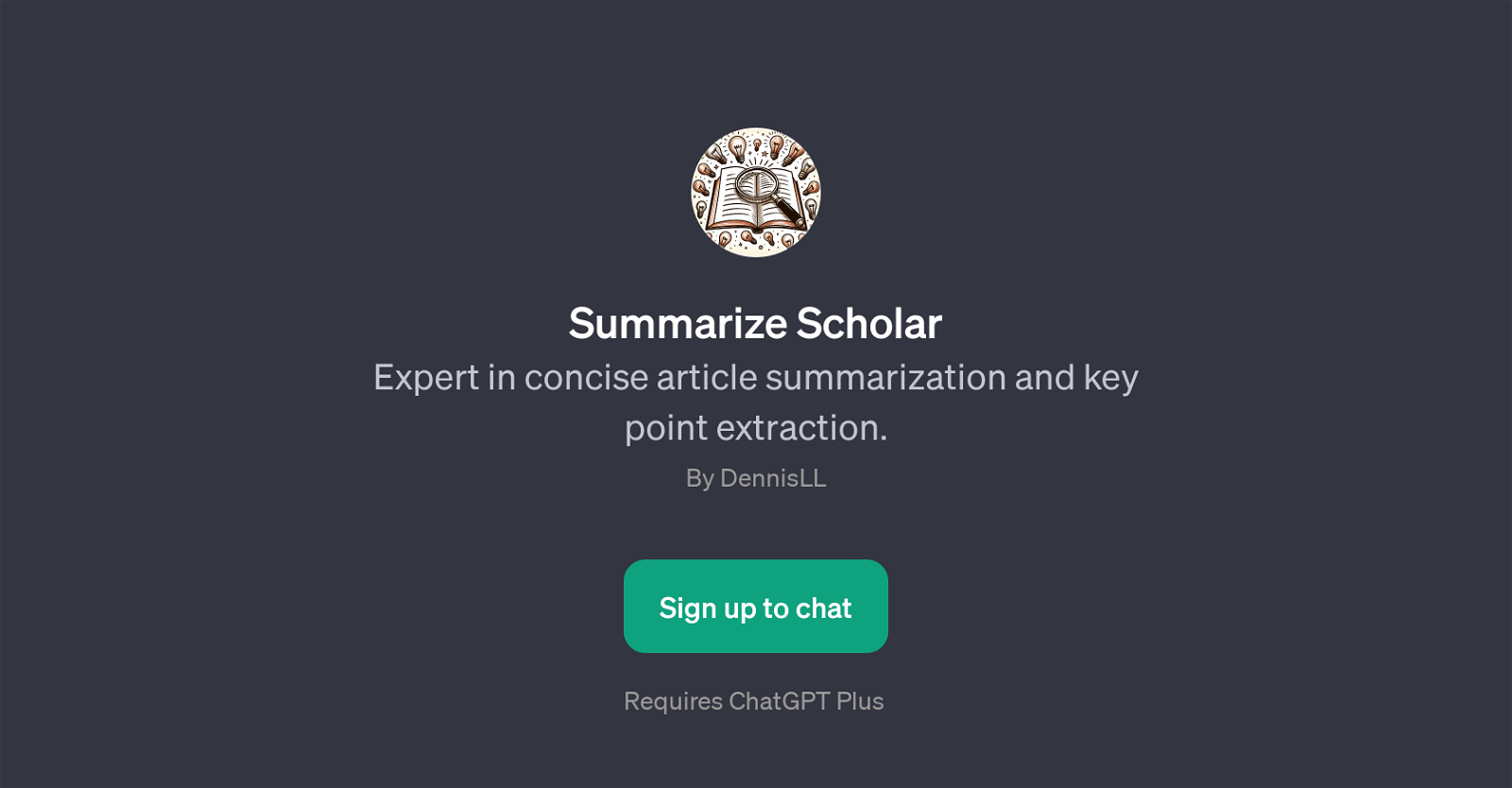 Summarize Scholar website