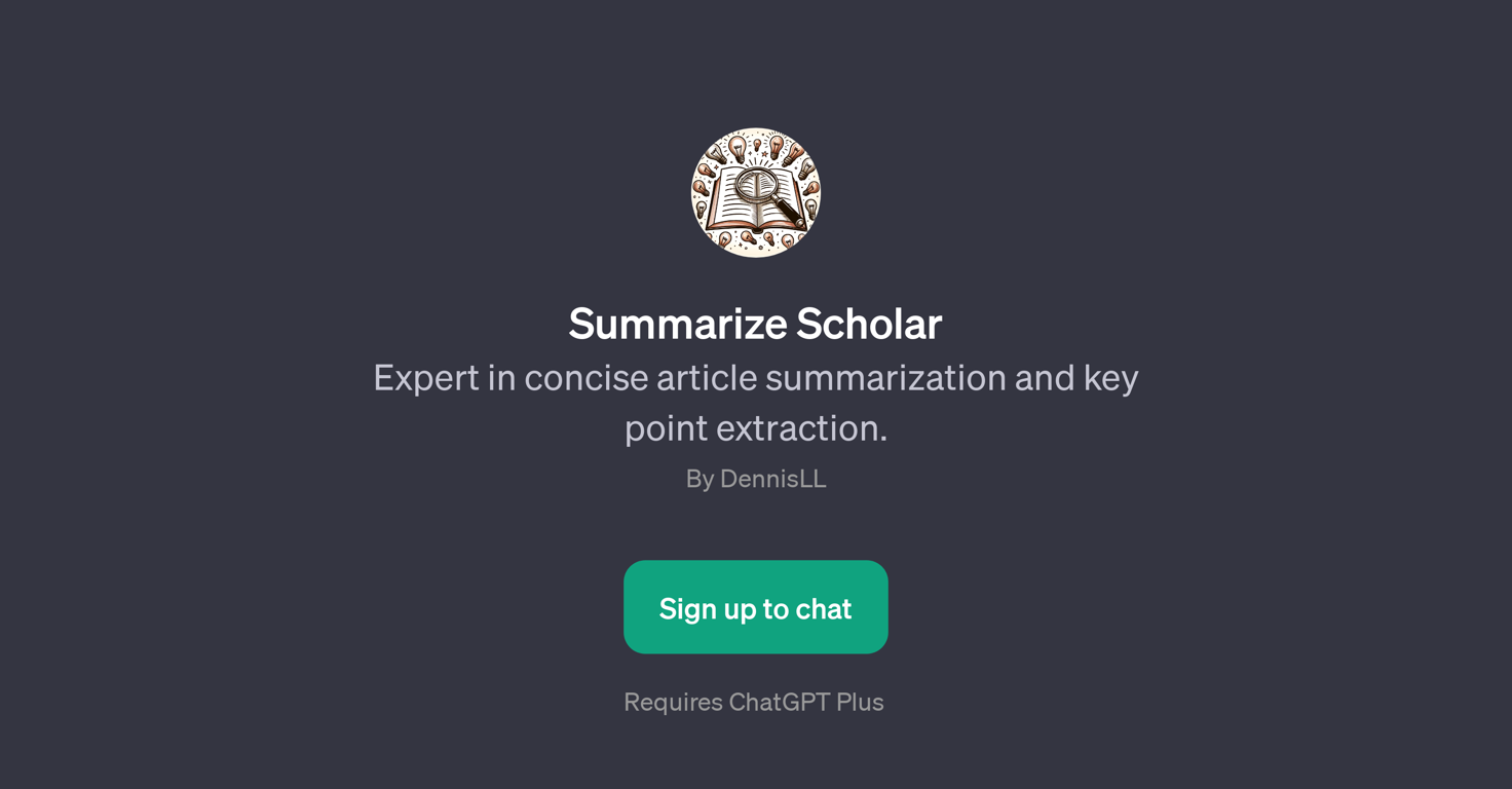 Summarize Scholar website